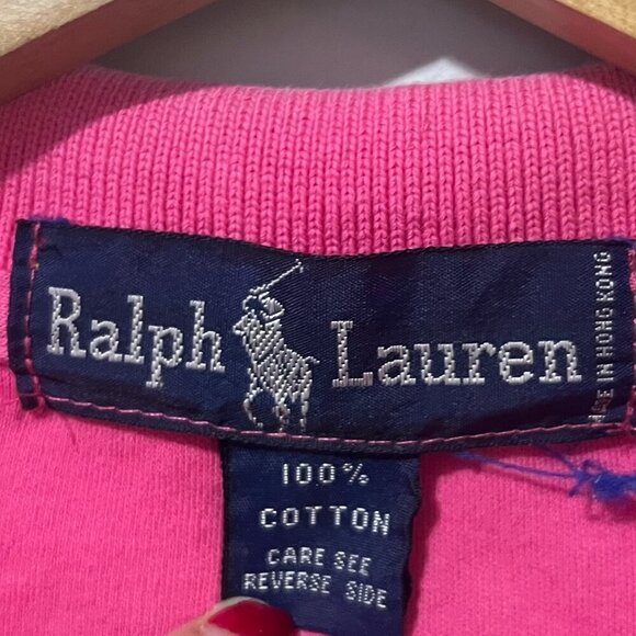 Ralph Lauren Vintage 90's Polo Shirt Pink Men's Size Medium Golf Crest SS - Picture 5 of 6
